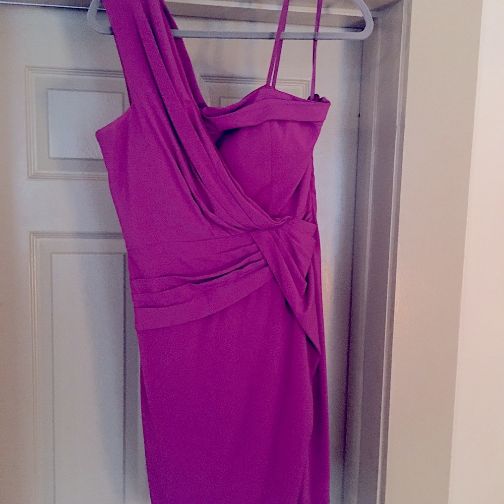One shoulder purple dress size 8